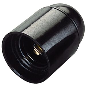 Portalampada E27 Liscio Nero
